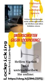 Unterschriftensammlung zur Regulierung von Lockpicking