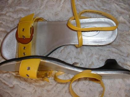 Schöne Sandalette Sandale Gelb Zitrone Graceland Gr. 38 NEU
