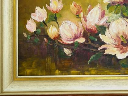 Gemälde Rudolf Winter Magnolien alt (B062)