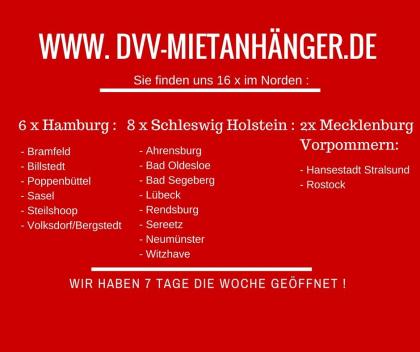 Autoanhänger 1350 kg Anhängerverleih 7 Tage Service Hamburg