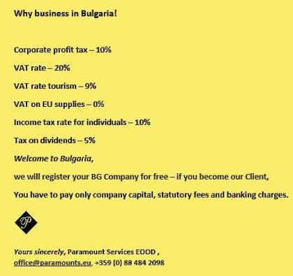 Accounting services Bulgaria. Company Registrations FREE in Bulgaria.