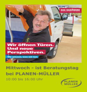 Jeden Mittwoch - Beratungstag bei PLANEN-MÜLLER GmbH!