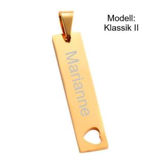 Halslederkette mit Edelstahlanhänger „Klassik“personalisiert