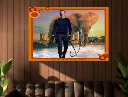 Daniel Craig alias 007 James Bond. Einmaliger Kunstdruck. 45x30 cm. Souvenir. Wa
