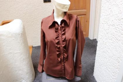 #Bluse m. Rüschen, Gr. 40, #braun, #Kenny S. - wie neu