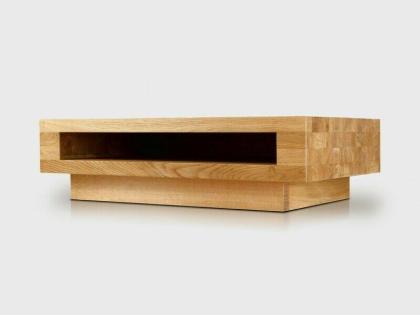SINA COUCHTISCH EICHENHOLZ MASSIVHOLZ AUFRECHTSTEHENDEN KANTEN 120x60x40cm