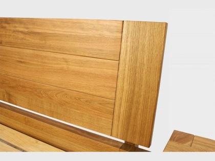 BEN EICHENBETT + LATTENROST AUS KIEFERNHOLZ +GERIFFELTES KOPFTEIL 140-200x200cm 