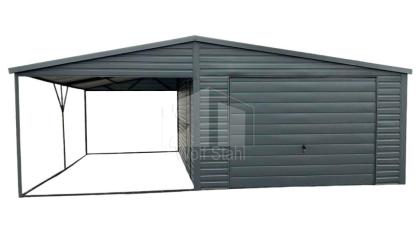 BLECHGARAGE 4M X 5M SCHWINGTOR ANTHRAZIT SATTELDACH GP263