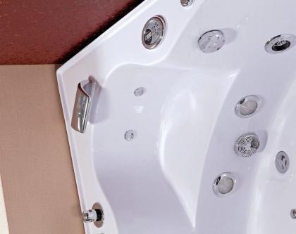 Badewanne 155x155x66 30Düsen Wanne Whirlpool Jacuzzi Eckwanne Beleuchtung 30xDüs