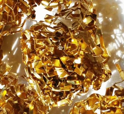 Kunst Gewebe Alu Gold 008 und Alu Silber 007  speziell mit eigener Technik gewuz