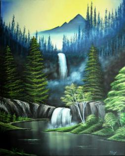 Landschaft in Öl auf Leinwand Keilrahmen 40 X 50 cm
