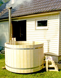   Wellnessbottich  Badebottich mit Unterwasserofen Badefass