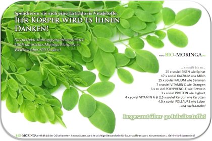 Bio-Moringa Kapseln oder Pulver, das perfekte Nahrungsergänzungsmittel