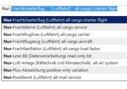 Deutsch englisch Wörterbuch Fachbegriffe fuer Elektroniker Luftfahrttechnische S