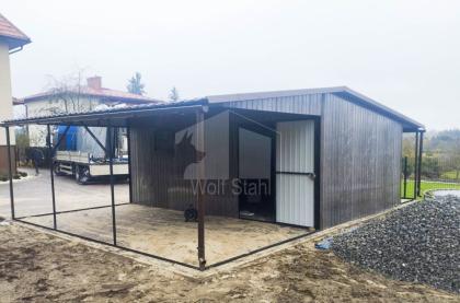 Blechgarage 4x6m + 2x Überdachung Carport und Garage Hohe Qualität GP253