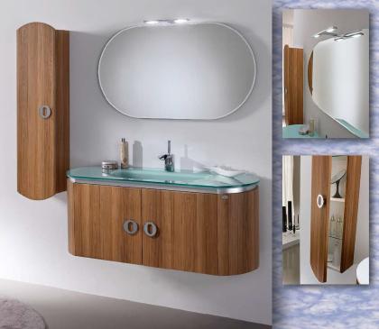 Modernes Badmöbel Set mit Vitrine