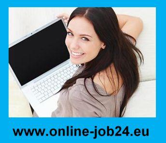 Heimarbeit am PC, Online-Job im Home Office, Bürotätigkeit als Heimarbeit