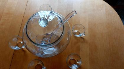 Bowlegefäss mit 9 Gläsern, 1950 Jahre