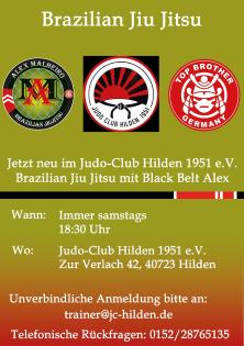 Brazilian Jiu Jitsu, ab Januar nue im Judo-Club Hilden 1951 e.V.
