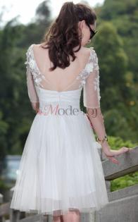 Chiffon konservatives Abiballkleid Kleid - Mode-top.de