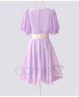 Asymmetrische Light Purple Silk Sommerkleid - Dameo.de