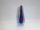 Murano Glas-Vase 60-er Jahre, Sommerso, Flavio Poli Ära, blau rot