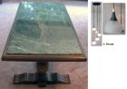 Massiver Eiche rustikal WZ-Tisch mit Marmorplatte + Lampe