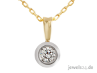 Halsschmuck, Kette mit Anhänger, Solitaire Diamant Collier, Gold günstig vom Her