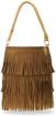 Praktische Handtasche Damentasche Beutel Shopper Bag mit Fransen Boho camel