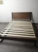 Bett Voll Holz Farbe Braun 160 x 200 cm mit Lattenrost