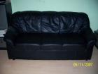 Couchgarnitur Leder schwarz