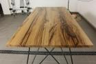 COUCHTISCH MASSIVHOLZ SCHWARZ STAHL HANDGEMACHT EPOXIDHARZ