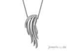 Diamantcollier, Kette mit Engelsflügel Anhänger, Diamanten und Weissgold günstig
