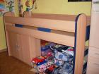 Hochbett Buche /Blau
