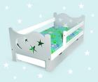 Kinderbett mit Sternen Babybett Jugendbett Matratze 70x140 Bettkasten Lattenrost