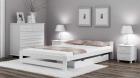 Bett Holzbett mit Lattenrost Kiefer Doppelbett Ehebett Einzelbett Weiß 90/ 120/ 