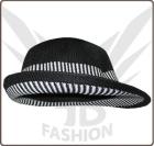 FB231 Schwarzer Clubwear Hut im Coolen Rockabilly Style 
