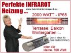 Infrarot Heizstrahler Power Therm Tripl IP34 - der unter den Schirm passt