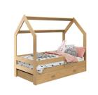 Bett mit Schublade Babybett Kinderbett Hausbett Kiefernholz D3