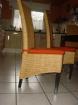 6 x Stühle Rattan Hochlehner Eßzimmerstühle mit Sitzkissen