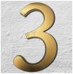 Hausnummer Gold Aluminiumguss 3D Design Gold ALLE ZAHLEN 200mm