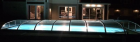 GFK Pool Ueberdachung 860 Klarglas flache Schienen PREISHIT!!