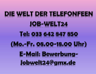 Heimarbeit Telefonistin Job Arbeit Wismar und ü-all Stellenangebot 100% Homeoffi