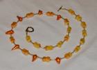 Kette Perlmutt und Perle, gelb, Handarbeit
