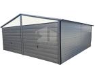 Blechgarage 6x6m Anthrazit Doppelgarage Metallgarage Fertiggarage Schnelle Liefe