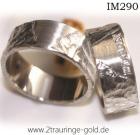 Eheringe Trauringe Weißgold 585 ausgefallen gehämmert matt - IM290