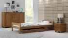Ehebett Bett inkl. Lattenrost Holzbett Doppelbett mit Matratze Eiche 90x200 cm B