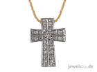 Halkette mit Kreuz Anhänger, Diamanten und Gold günstig direkt vom Hersteller 