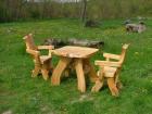 Gartenmöbel, Garnituren aus Massivholz, Massivholzmöbel, Tische, Stühle, Bänke