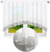Fertige Gardine MERIDA 300x120 Weiss Zirkone Bogen Voile Fensterdekoration Vorhä